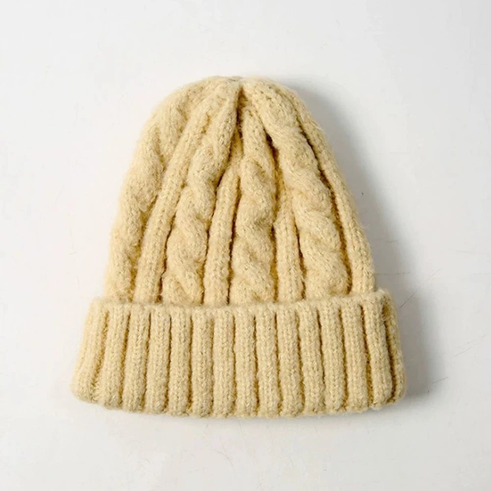 Однотонная шапочка для родителей и ребенка, осенне-зимняя шерстяная мягкая теплая вязаная шапка, мужские и женские шапки с черепом, лыжная шапка Gorro, шапки s - Цвет: 5