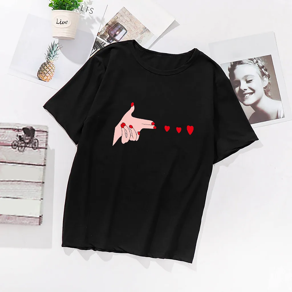 

T Shirt Women Kawaii Korean Clothes Tshirt Women Summer Short Sleeve O-Neck Printing T-Shirt Aesthetic Tops футболка женская
