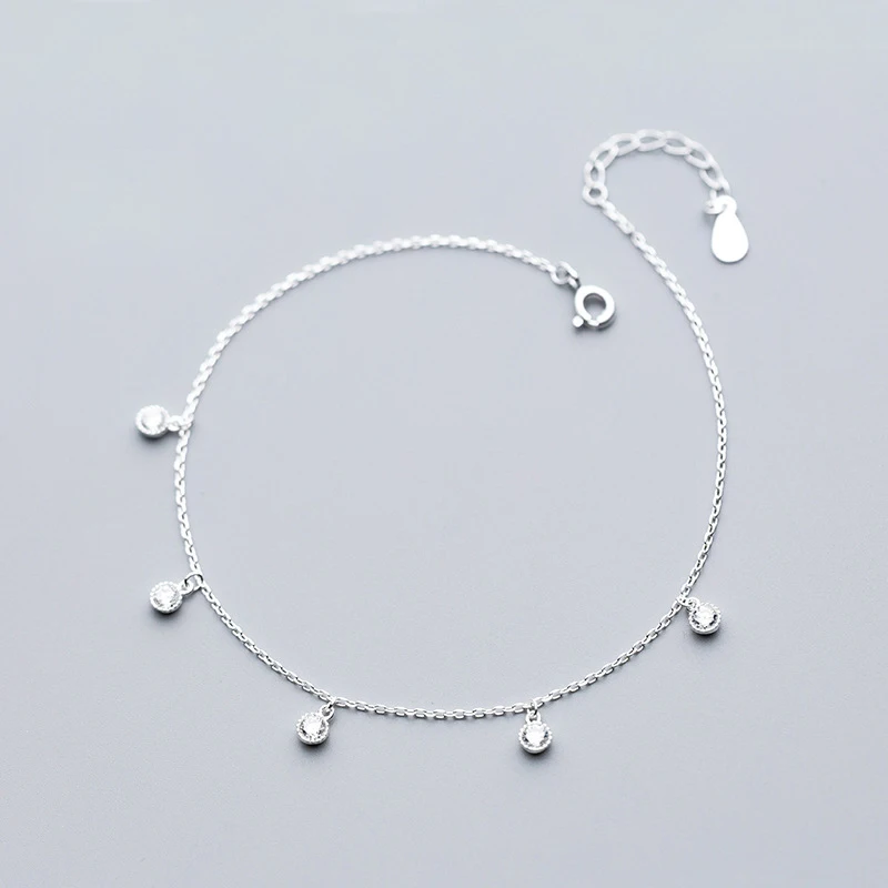 MloveAcc Brand New Real 925 Sterling Silver Minimalism Adjustable Chain Bracelets for Ankle Women Fine Jewelry Foot Anklets MloveAcc Brand New Real 925 Sterling Silver Minimalism Adjustable Chain Bracelets for Ankle Women Fine Jewelry Foot Anklets