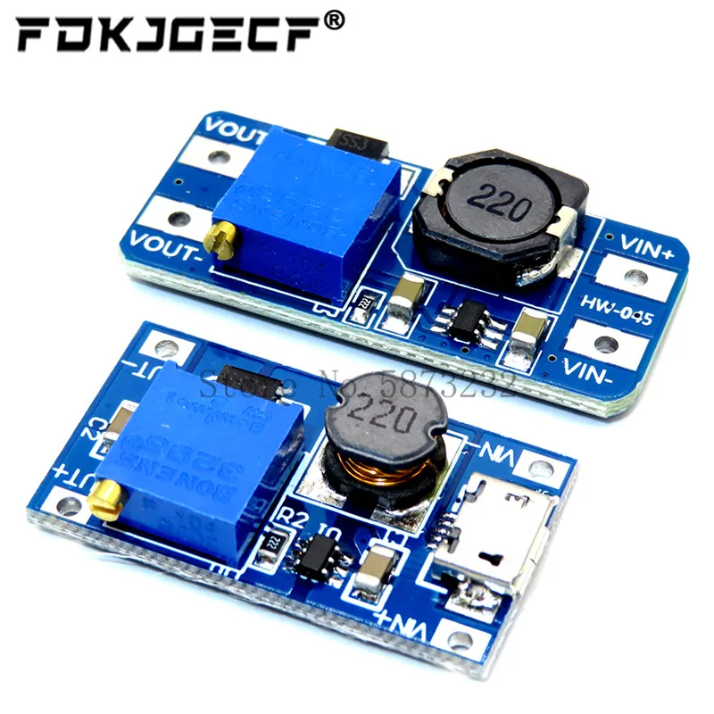Mt3608 DC-DC intensifique o módulo da fonte de alimentação do impulsionador do conversor impulsiona a saída máxima da placa step-up 28v 2a para arduino