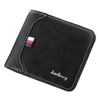 

baellerry men's short wallet Korean multi-card three-fold coin wallet youth horizontal wallet open luxury wallet