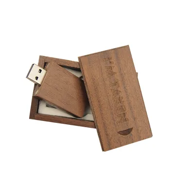 

Wooden Walnut Usb + Box Usb Flash Drive 2.0 Pen Drive Memory Stick Pendrive 4GB 8GB 16GB 32GB Custom Logo Wedding Photography