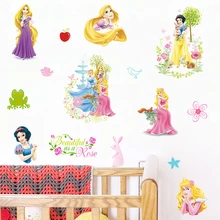 Cartoon Disney Snow White RapunzelAurora Princess Wall Stickers For Girl's Room Decoration DIY Kids Wall Decals PVC Art Posters Cartoon Disney Snow White RapunzelAurora Princess Wall Stickers For Girl's Room Decoration DIY Kids Wall Decals PVC Art Posters