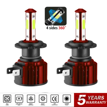 

2pcs4Sides H1 H3 H7 LED Bulb H8 H11 9005 HB3 9006 HB4 Canbus 3D 360 Degree Car Headlight 18000LM Auto Fog Lights Turbo Led H7