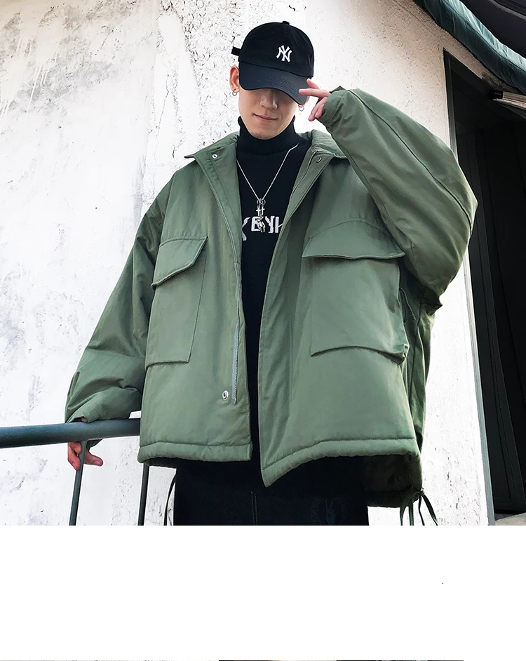 Winter Men's Waterproof Parkas Casual Loose Pocket Bread Cotton-padded Clothes Windbreaker In Warm Jackets Coat Overcoat