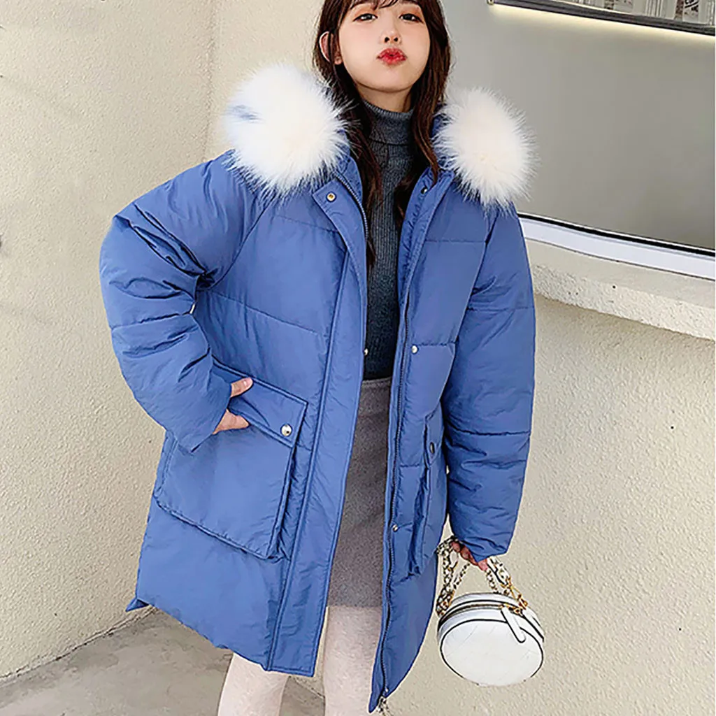 Womail Womens Coats Solid Casual Thicker Winter Warm Loose Jacket Long Overcoat coat women S-3XL