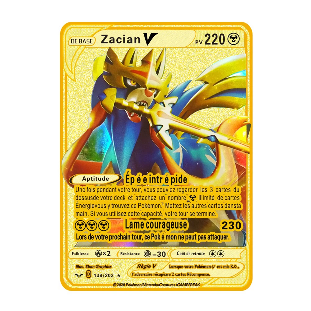 NEW Pokemon Gold Metal Flash Mewtwo Mew Big Pikachu Charizard Game Battle Collection Trading Action Figure Model Card for Kid