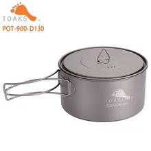 Toaks panela de titânio com 900ml, pote para acampamento ao ar livre, cozinha, piquenique, ultraleve, com capa e alça