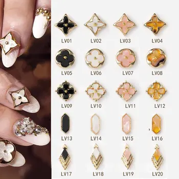 

10pcs/lot 3d alloy flowers nail art decorations supplies crystals stones rhinestones gems nails decor accessories jewelry charms