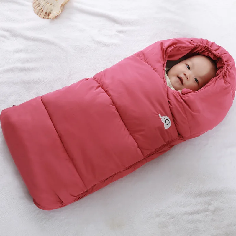 Herbabe/Детские зимние теплые спальные мешки; пеленка для новорожденных; детская коляска; спальные мешки; спальный мешок для малышей; пеленальные одеяла - Цвет: Красный