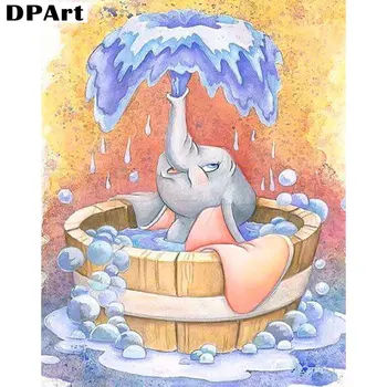 

Diamond Painting 5D Full Square/Round Elephant Bath Daimond Mosaic Rhinestone Embroidery Cross Stitch Crystal Picture Decor M136