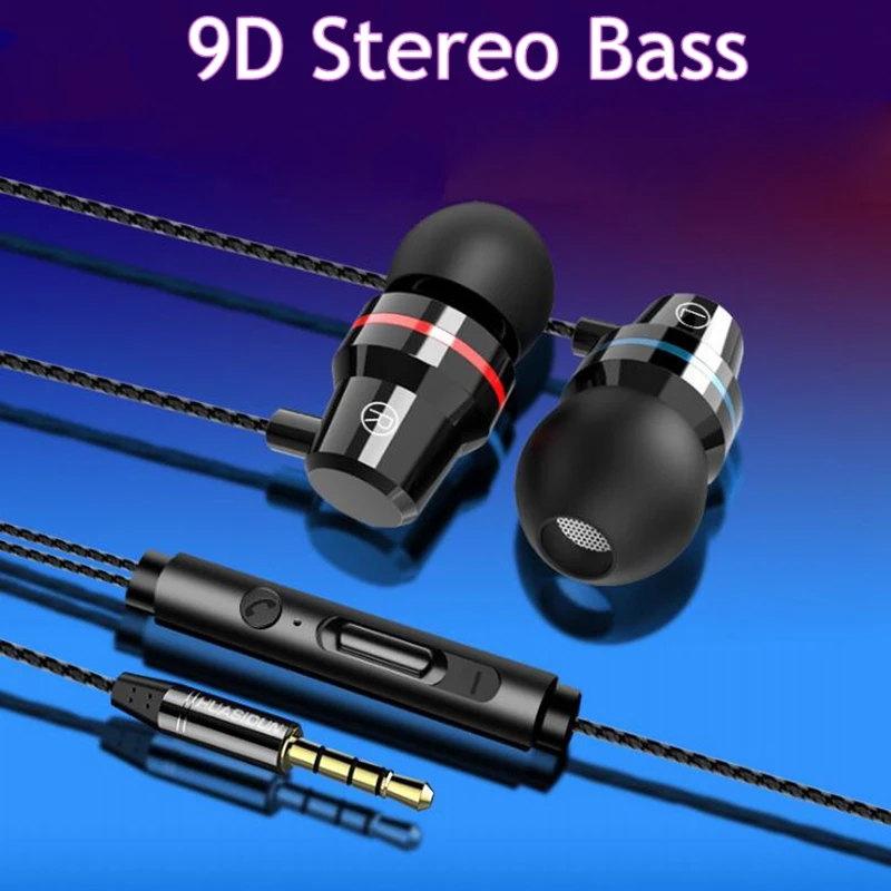 

Remote Control 3.5mm Type C Stereo Metal Earphones In-ear Headset For iphone huawei samsung xiaomi oppo MP3 Earphone With Mic