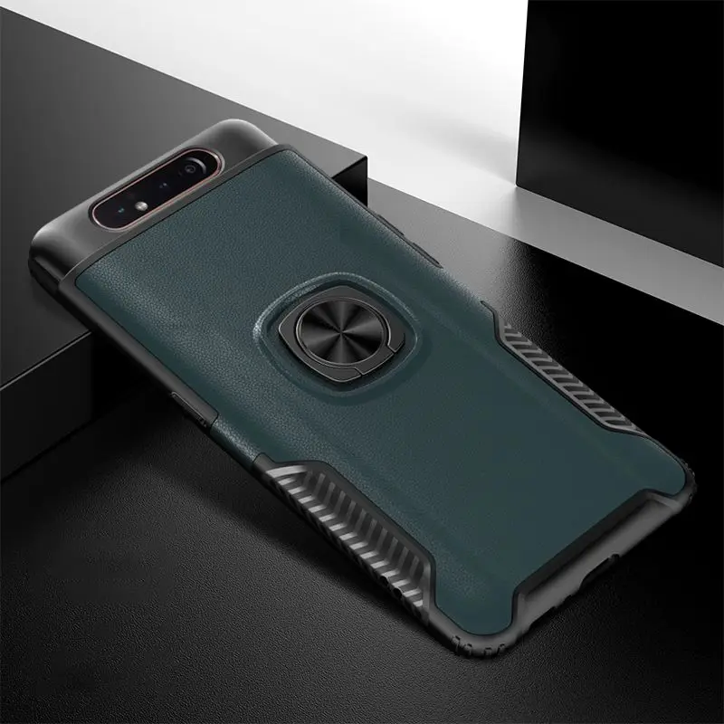 

For Samsung A80 case, For Samsung Galaxy A50 A60 A70 metal invisible ring bracket TPU+PC case
