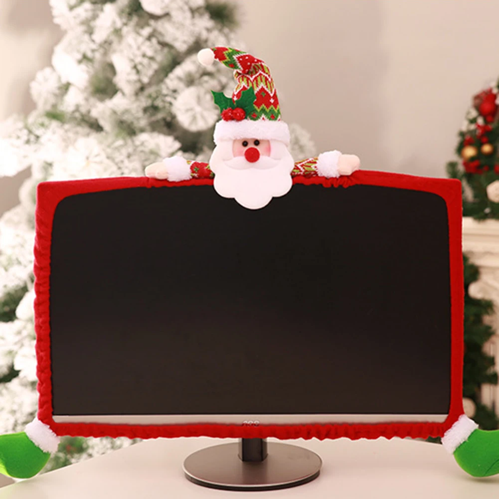 Рождественский чехол с изображением Санта-Клауса, оленя, снеговика, рождественского компьютера