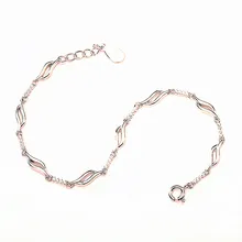 Настоящее 925 пробы, серебряные полые листья, циркониевый браслет для элегантных женщин, вечерние, милые ювелирные украшения, аксессуары, подарок