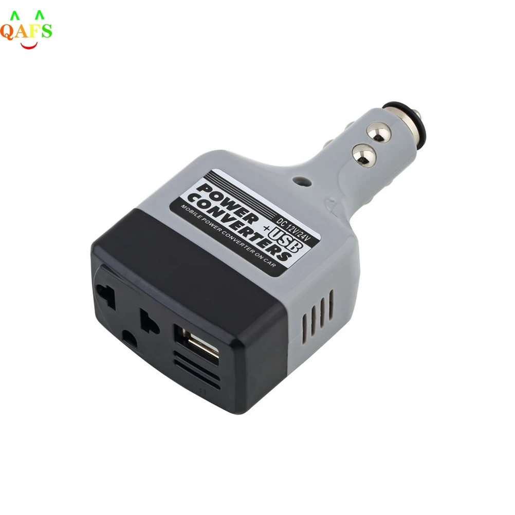 DC 12V/24V to AC 220V Charger Power+USB TS Car Mobile Phone Auto Adapter charging charger for iphone Huawei Sumsang |