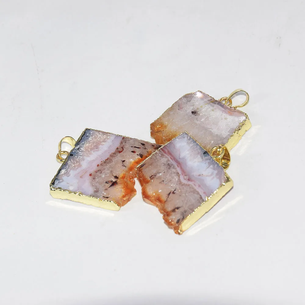 Натуральный настоящий необработанный цитрин ломтик Золотой исцеляющий кулон femme большой прямоугольник желтый кристалл кварц медальон из друзы женщины