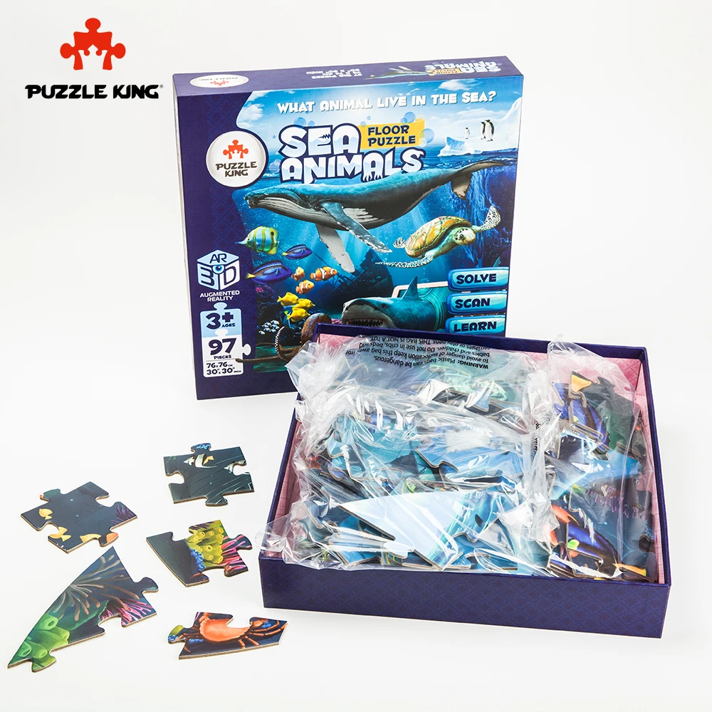 

Puzzle King AR Puzzles 75*75 Cartoon Animal and Transportation 3d Puzzle Jigsaw Toys for Intelligence Baby Early Educational Toy