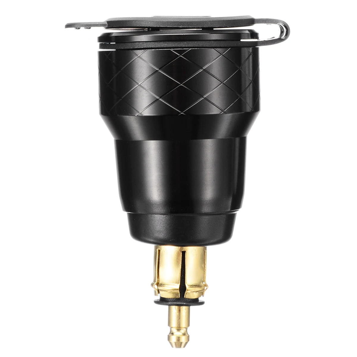 Black Aluminum Alloy Dual USB Charger For BMW Motorcycle Triumph Tiger Ducati Voltmeter DIN Socket To USB Blue LED