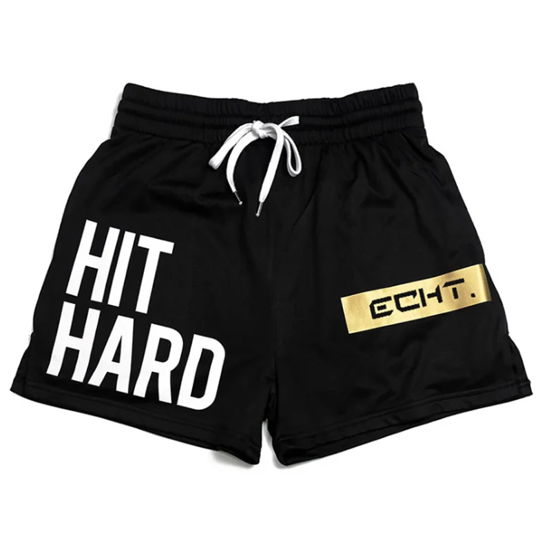 Echt-pantalones cortos deportivos de secado rápido para hombre, Shorts de malla elástica para entrenamiento al aire libre, Muay Thai, transpirables, Boxeo MMA, novedad