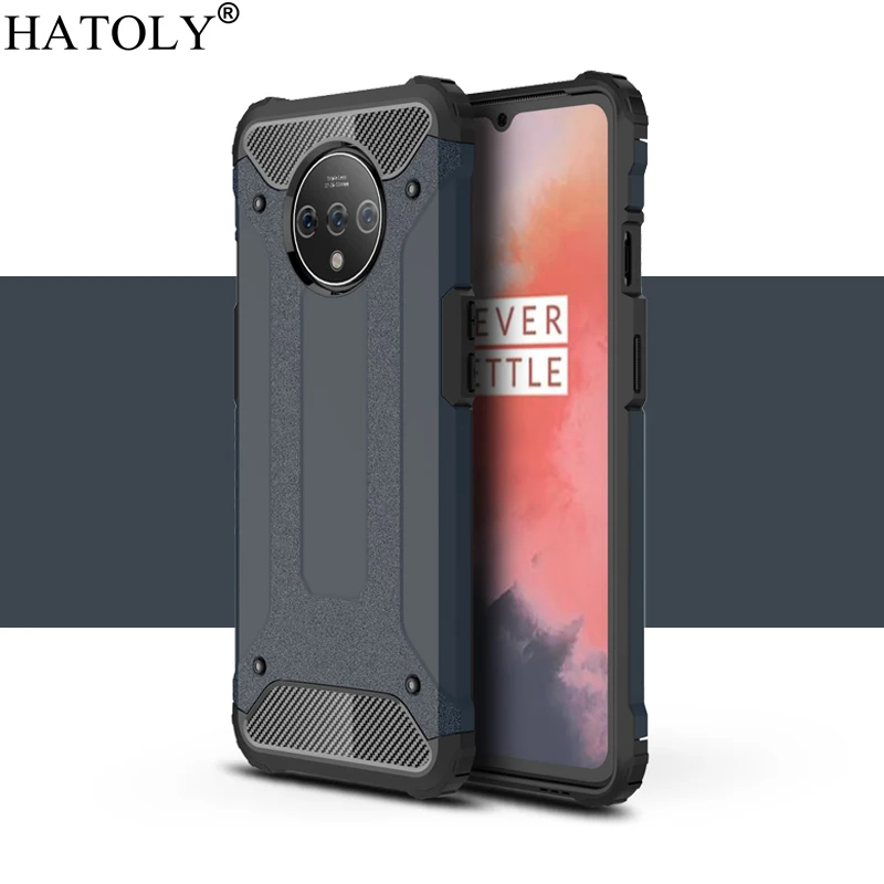 NavyBlue Чехол для Oneplus 7 T, противоударный Прочный жесткий защитный чехол для Oneplus 7 T, ТПУ силиконовый чехол-бампер для телефона Oneplus 7T - Цвет: NavyBlue