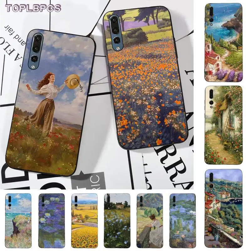 TOPLBPCS чехол для телефона с художественным рисунком Клода Моне huawei P8 P9 p10 p20 P30 P40 pro