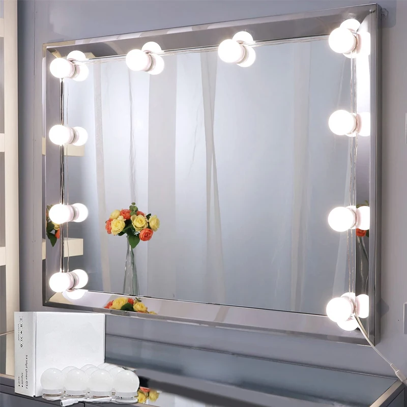 4/6/8/10/12/14pcs Makeup Mirror Light Set USB Dimmable Led Mirror Front Lamp for Bathroom Table Vanity Light Bulbs