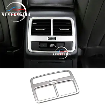 

For Audi A4 B9 17-2018 Chrome ABS Rear Air Condition AC Vent Outlets Frame Cover