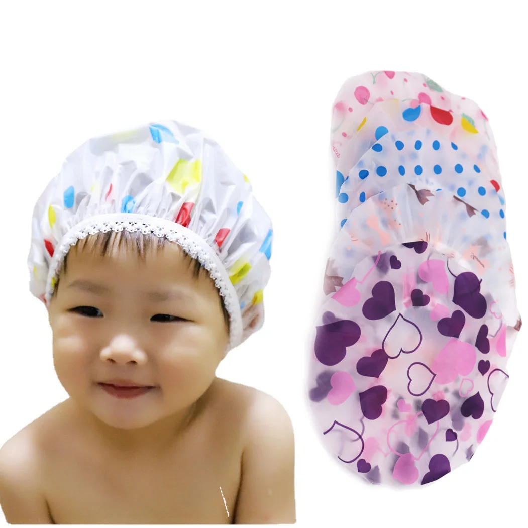 Hair Wash Hat Shampoo Shower Cap New Cartoon Pattern Children Bathing Hair Moisture-proof Cap