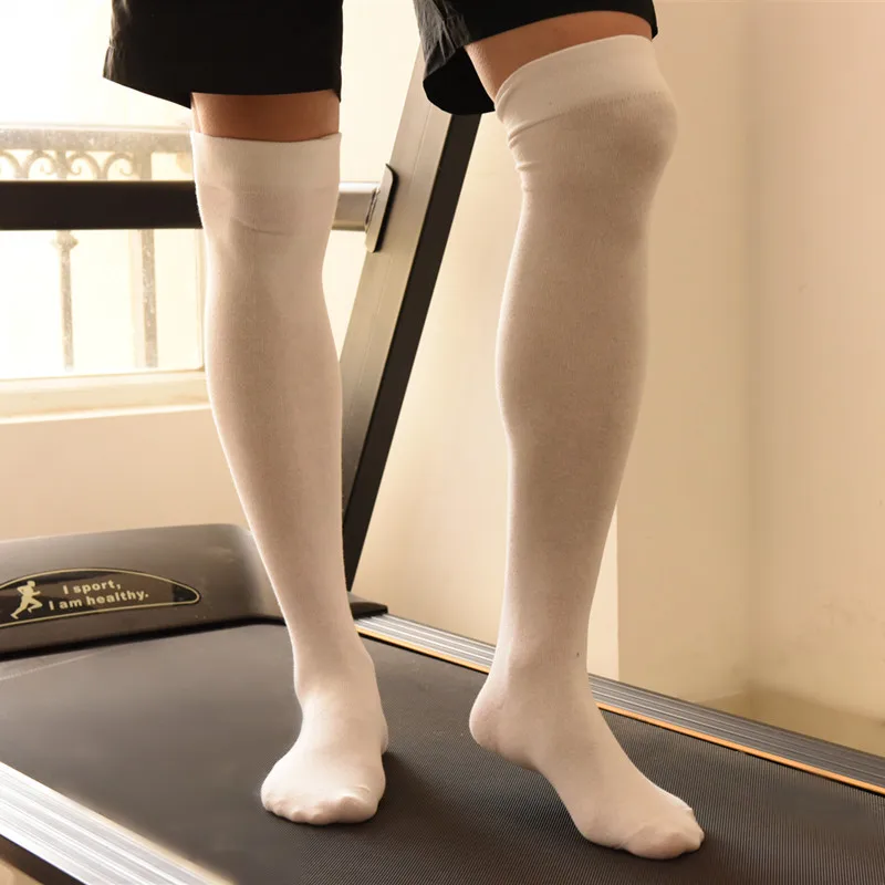 Зимние мужские спортивные теплые одноцветные высокие длинные носочки хлопковые