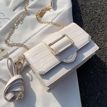 

Crocodile pattern Square Crossbody bag 2020 Fashion New Quality PU Leather Women's Designer Handbag Chain Shoulder Messenger Bag