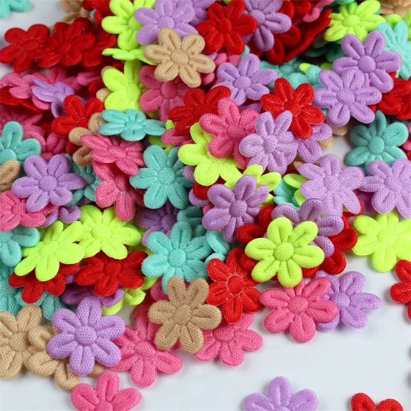 Hair Accessories 100pcs Five-petal Wedding Flower Embossing DIY Sewing Craft Children's Jewelry Cloth Stickers
