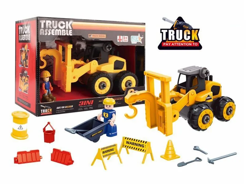 

Children'S Educational Removable Dig Bulldozing Toy Car Nut DIY Disassembly Combination Dismounting Crane Engineering Vehicle