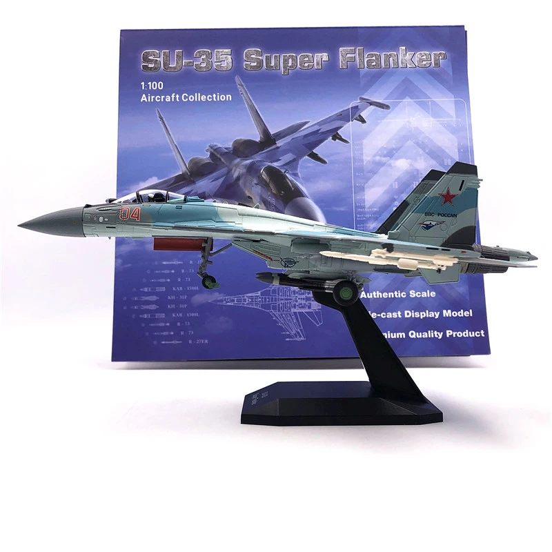 1/100 Russian Su-35 Fighter Airplane Sukhoi Bomber Aircraft Model Diecast Toy 