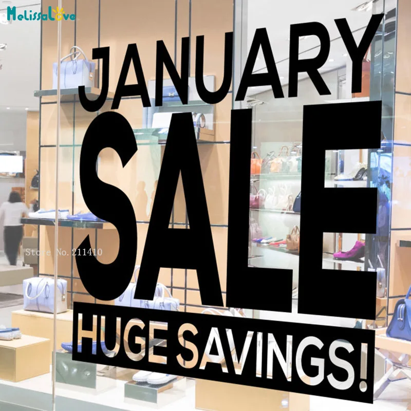 Vendita Di Gennaio Enorme Risparmio Adesivo Per Finestre Parola Grande Centro Commerciale Decalcomanie Per Finestre Segno Di Sconto Murales In Vinile 