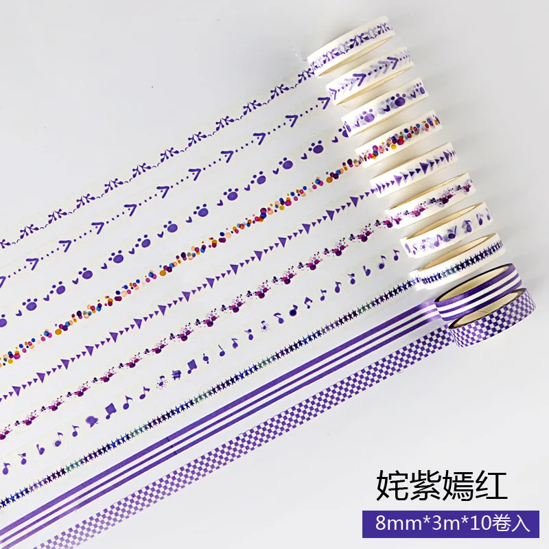 10 шт. базовые однотонные цветные стикеры японская лента Базовая однотонная Бумага васи клейкая лента DIY Скрапбукинг наклейка - Цвет: 3