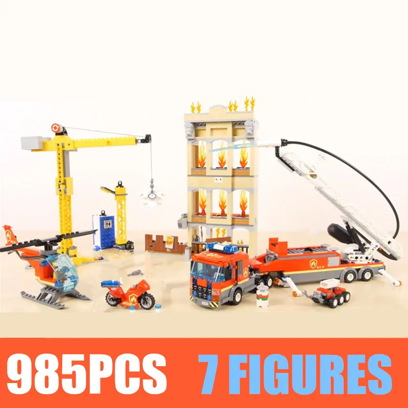 

NEW City Fire Station City Fireman Fire Rescue Team Fit Technic Model Building Block Brick Toy 60216 Gift 11216 Kid