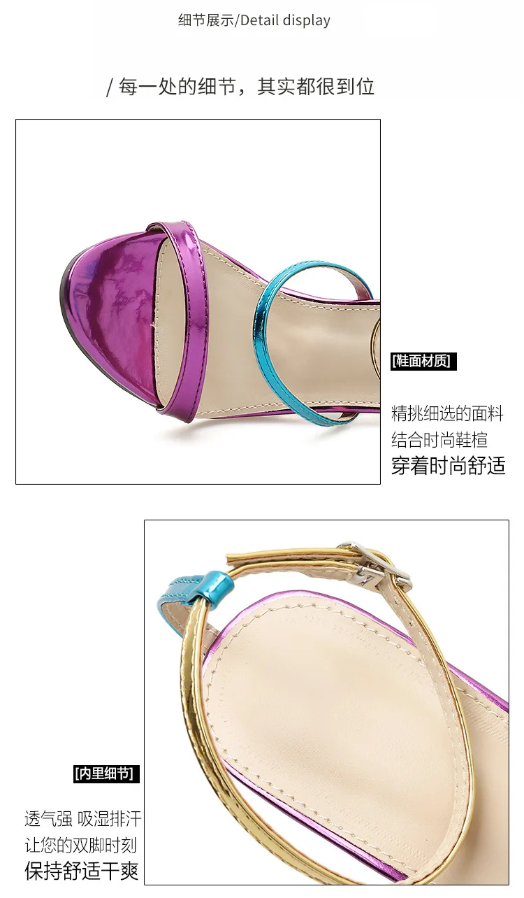 Летние женские разноцветные босоножки; модные пикантные вечерние туфли на высоком каблуке с ремешками; Sandales Femme zapatillas mujer