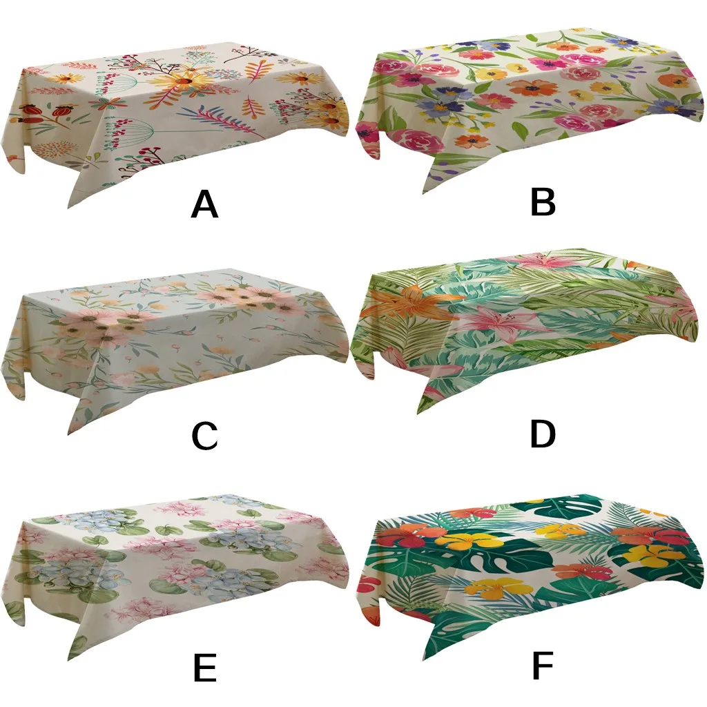 Fresh Flower Pattern Table Cloth Rectangular Tea Table Cover Dining Home Decor Household Accessories New Arrivals Best Selling
