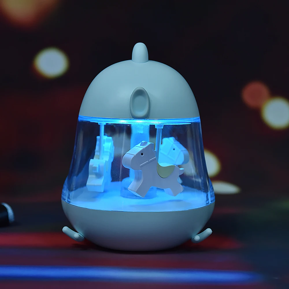 USB Музыкальная шкатулка с каруселькой светодиодный ночник круглый детский