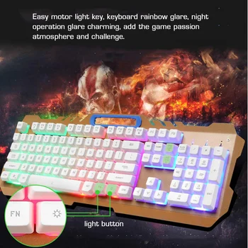 

LEORY 104 Keys Mechanical Feeling Keyboard and Mouse Set USB Wired RGB Backlight Multimedia keys Gaming Keyboard Gaming Mouse