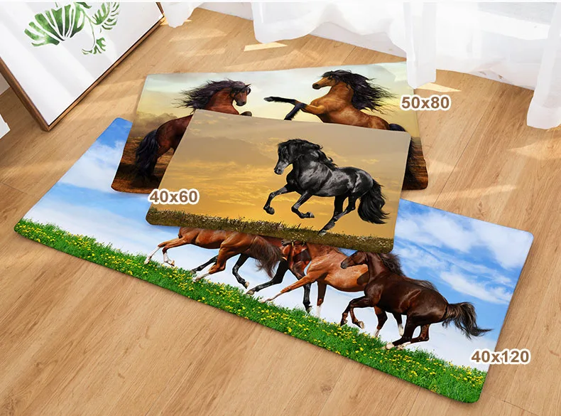 3D Животные Печатные фланелевые Коврики для пола длинный кухонный коврик противоскользящие спальни коврики для гостиной Добро пожаловать коврик на порог домашний декоративный коврик