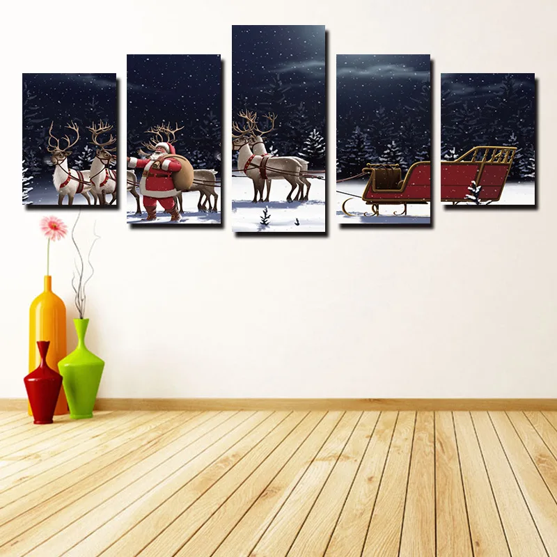 

5-frame Santa Claus And Elk Car Computer Airbrush Painting AliExpress Amazon Wish Painting Core Decorative Painting