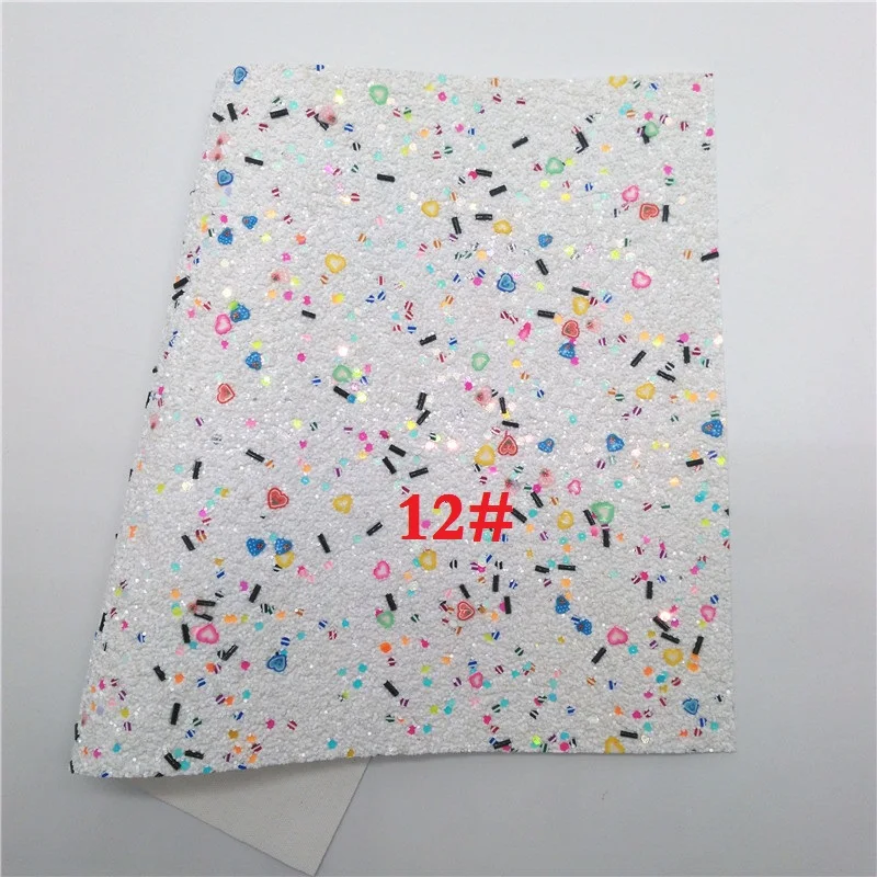 12 Glitterwishcome 21X29 см, размер А4, Милая блестящая ткань с фруктами, плотная блестящая кожа, искусственная кожа, винил для бантов, GM580A - Цвет: 12