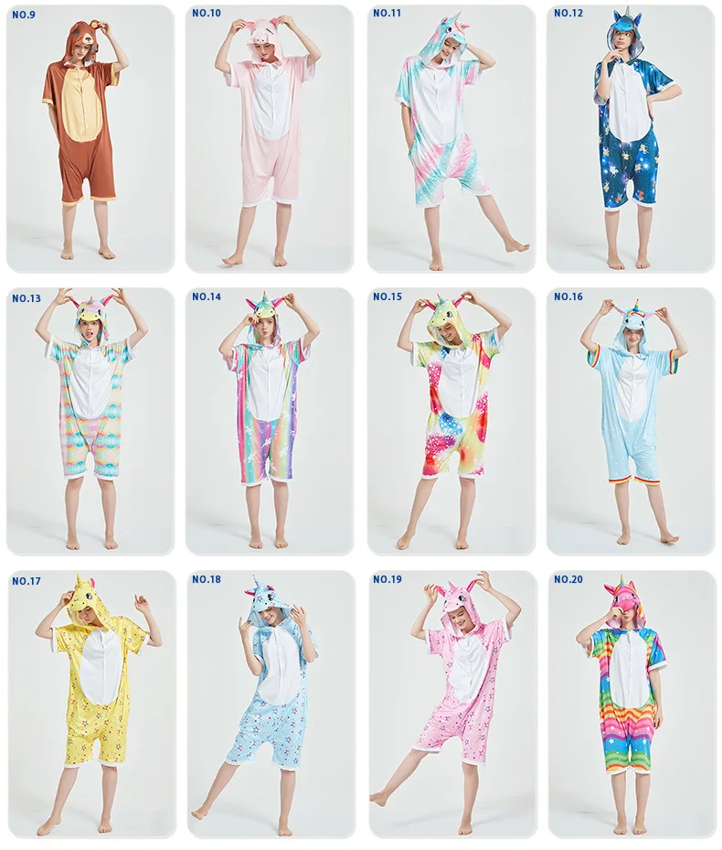 Summer Kids Pajamas Kigurumi Onesie Unicorn Sleepwear For Children Licorne Jumpsuits Animal Fox Blanket Sleepers Baby Costumes