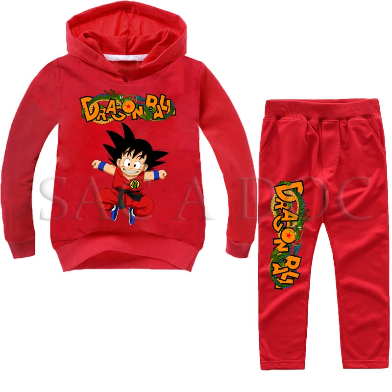 Dragon Ball Casual Sweater Children Autumn Set 2pcs Set Long Sleeve Hoodies+Pants Sets Toddler Boys Girls Tracksuits Outfit