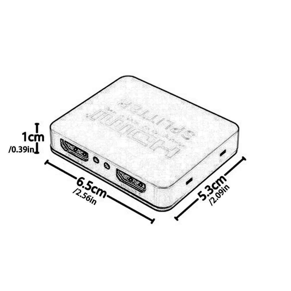 Изысканный дизайн прочный мини Usb Curver One Point два 4k Hdmi Диспенсер 1 в 2 Выход Hdmi сплиттер