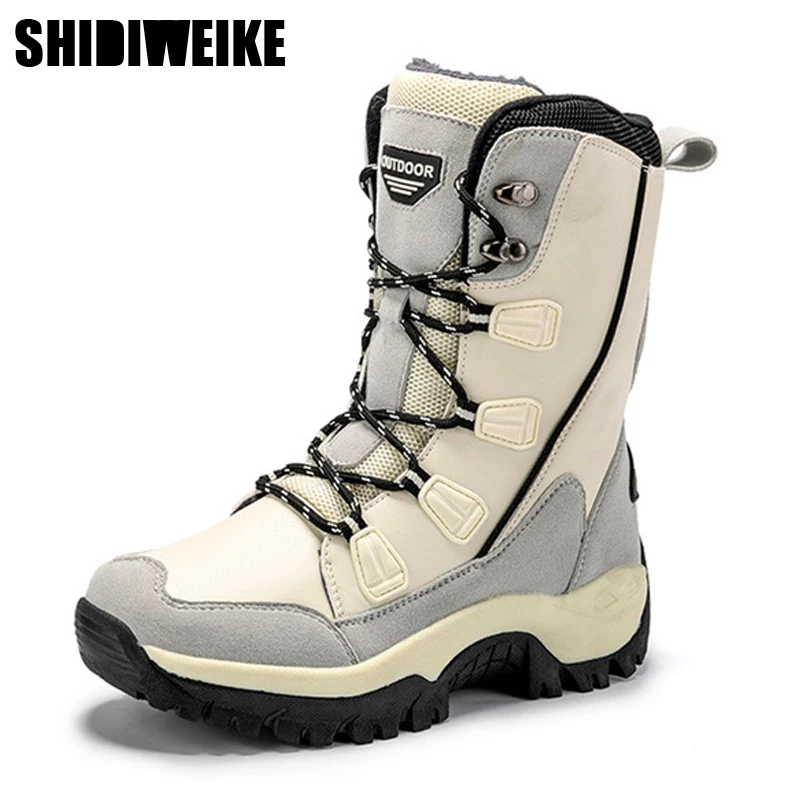 

2019 Fashion Women Boots Mid-Calf Lace-up Winter Snow Boots Women High Waterproof Non-slip Warm Winter Boots Female shoes