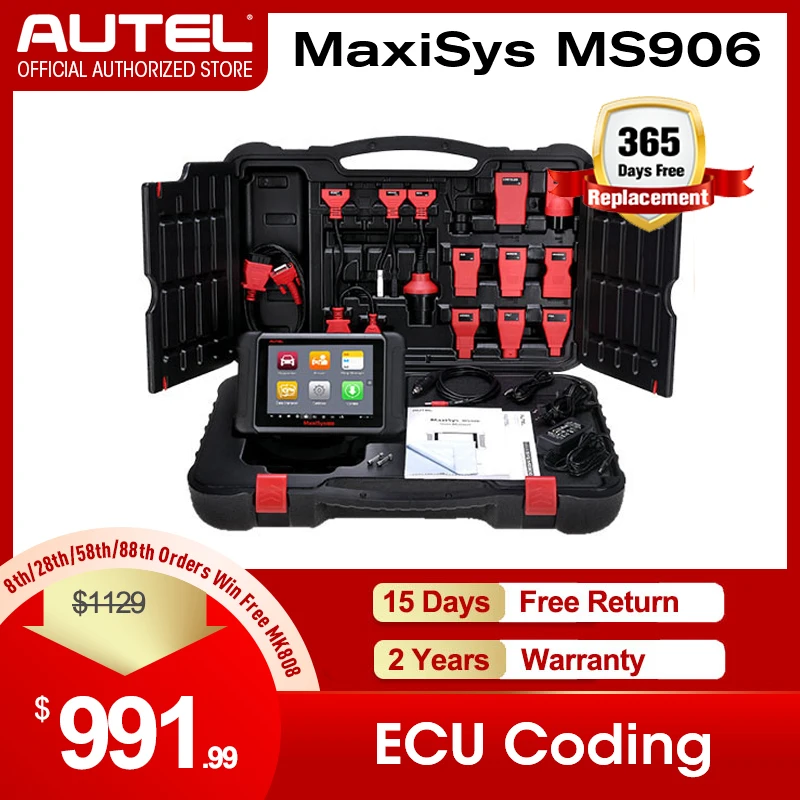 PROD 4000722686941 Autel MaxiSys MS906 Diagnostic Tool Scanner
Automotivo ECU Coding Programming OBD2/EOBD DS808 AUTEL TPMS Reset
MS908 Service OBD