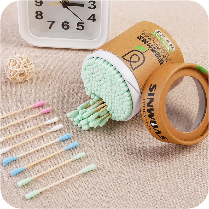 200Pcs Cosmetic Makeup Cotton Swab Microbrush Double Head Cotton Swab With Holder Medical Cleaning Tips Ear Buds Cleaning Tools